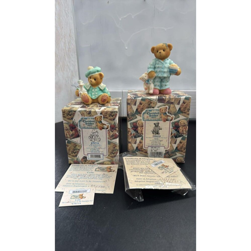 Lot of 2 Cherished Teddies Cole 1998 and Norma 2000 Enesco